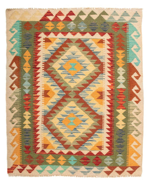 Alfombra Kelim - Splash - 124 x 86 cm - multicolor