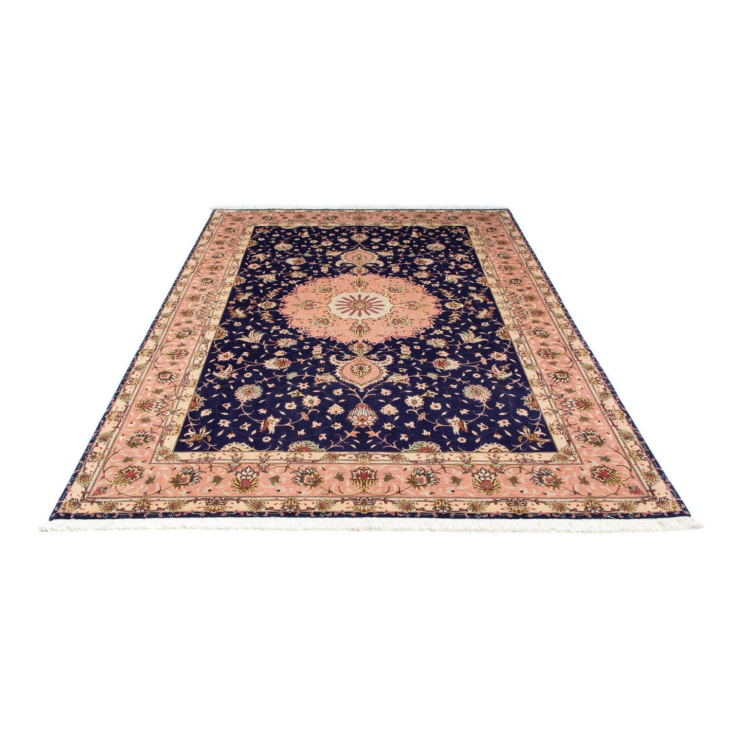 Alfombra Persa - Tabriz - Real - 250 x 163 cm - azul oscuro