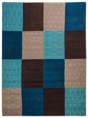 Alfombra de patchwork - 300 x 200 cm - turquesa